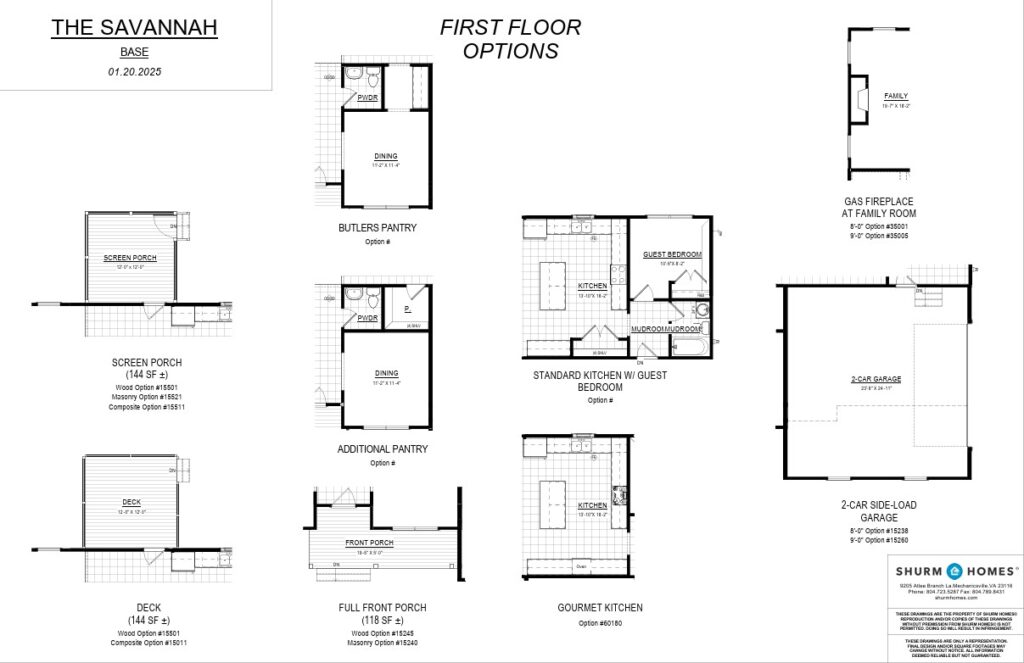 Explore The Savannah floor plans featuring porches, kitchen, garage, deck, and pantry designs.