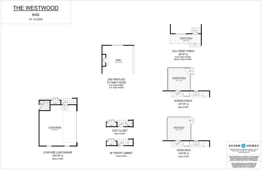 Explore the floor plan of The Westwood base model, where functionality meets style. Featuring a garage, pantry, ample closets, and a cozy fireplace, it also offers various porch options tailored to your lifestyle. A comfortable nest with a dispatch station for modern living efficiency.