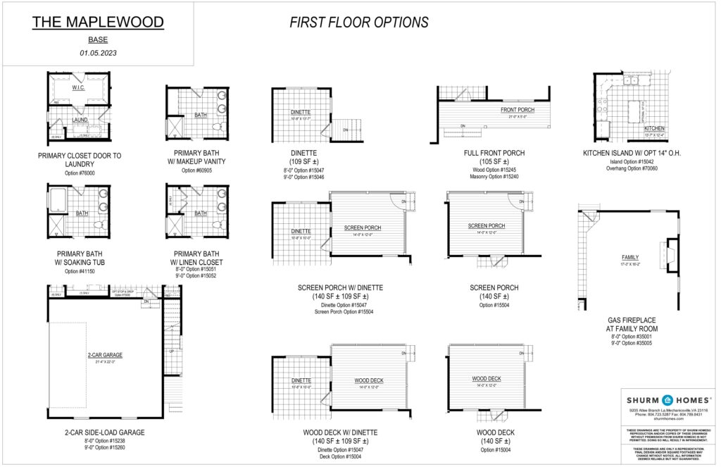 Blueprint of The Maplewood floor plan, featuring various room and porch layout options, includes a dedicated dispatch station, dated 01.06.2023.
