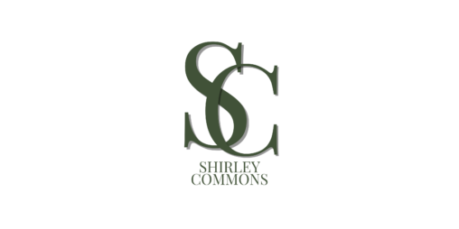 Large green “S” and “C” above “Shirley Commons,” a community of new homes in Richmond, VA on a white background.
