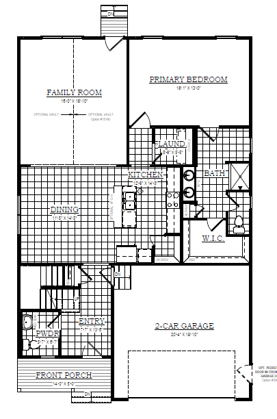 Black and white floor plan of a Somerset Hill house with labeled rooms, garage, family room, kitchen, and bedrooms.