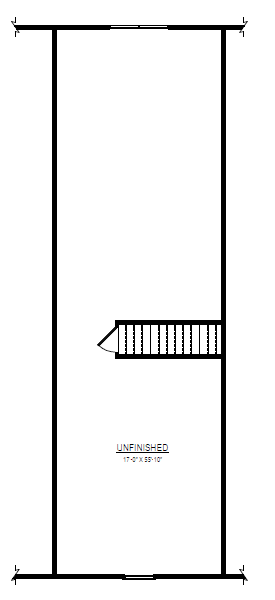 Simple Somerset Hill floor plan with one large unfinished room and central staircase on the right side.